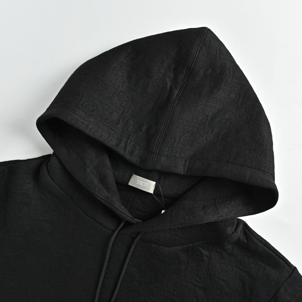 Dior CD Oblique Embossed All-Over Hoodie – Black