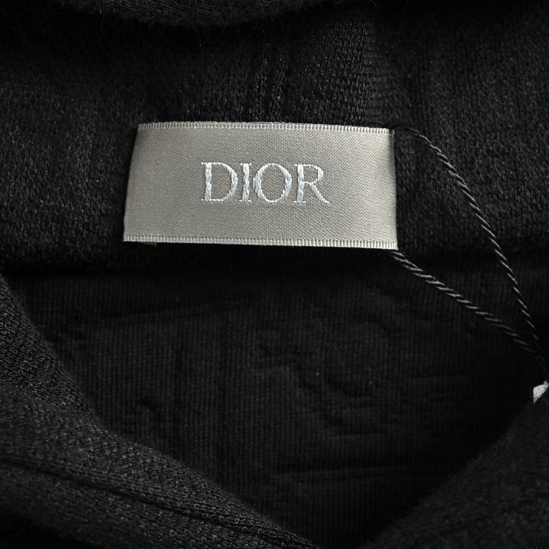 Dior CD Oblique Embossed All-Over Hoodie – Black