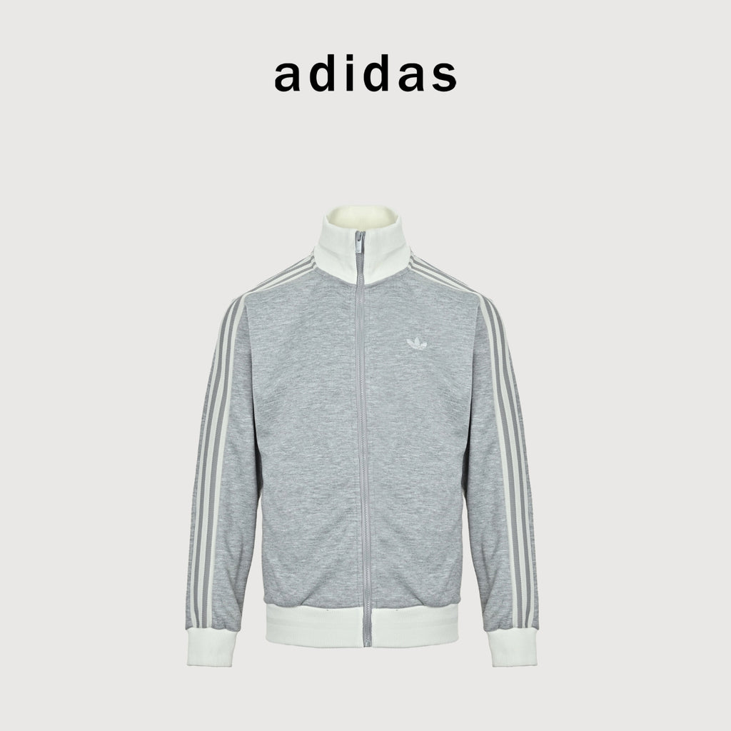 Adidas Originals Trefoil Logo Stripe Retro Track Jacket – Grey