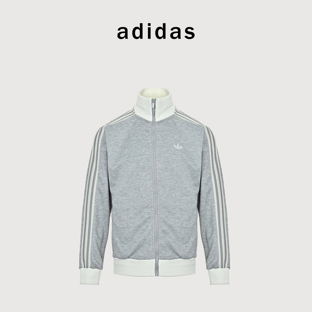 Adidas Originals Trefoil Logo Stripe Retro Track Jacket – Grey
