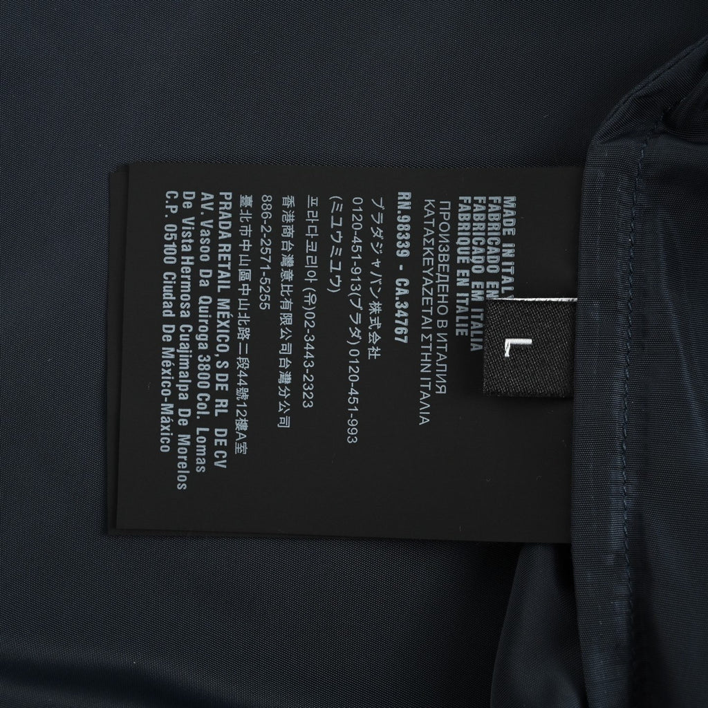 Prada 25FW Triangle Logo Contrast-Zip Recycled Nylon Hooded Jacket — Forest Green