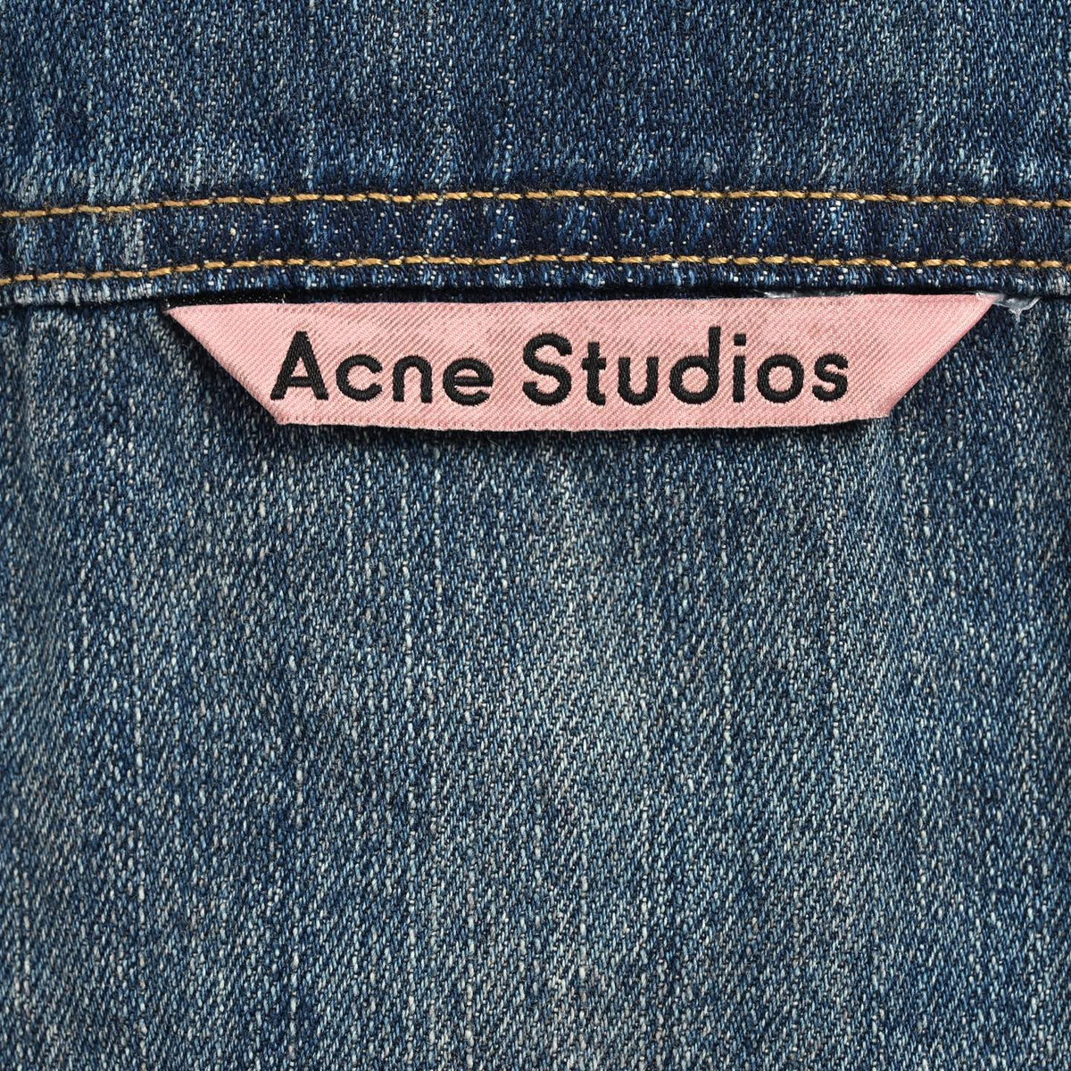 Acne Studios Ink-Splash Distressed Washed Denim Shirt — Indigo