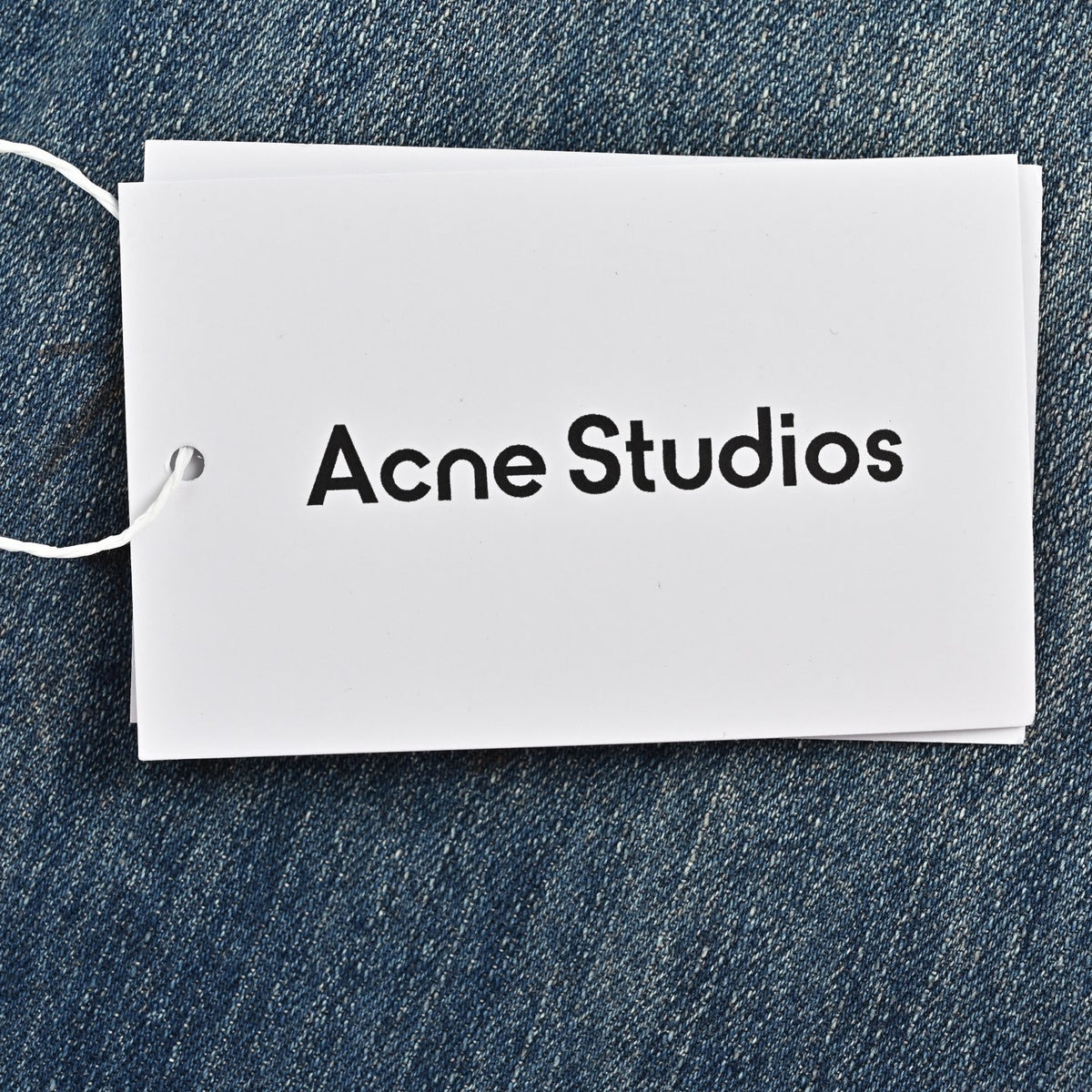 Acne Studios Ink-Splash Distressed Washed Denim Shirt — Indigo