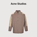Acne Studios Panelled Check Long-Sleeve Shirt — Brown Check / Ecru