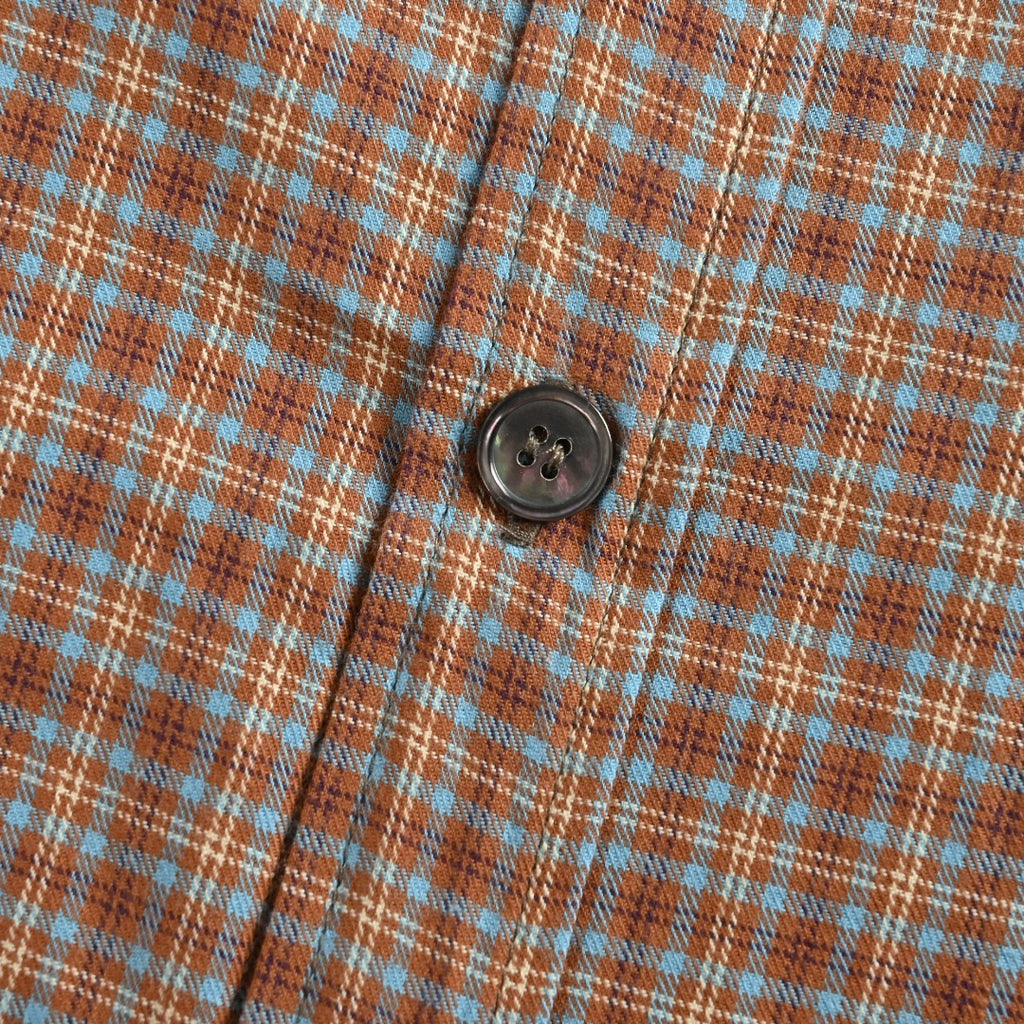 Acne Studios Panelled Check Long-Sleeve Shirt — Brown Check / Ecru