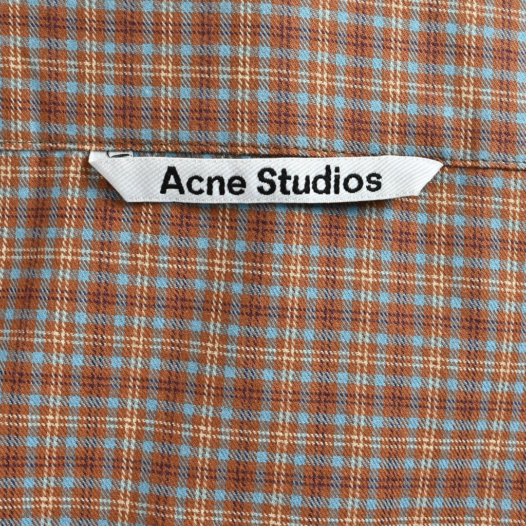 Acne Studios Panelled Check Long-Sleeve Shirt — Brown Check / Ecru