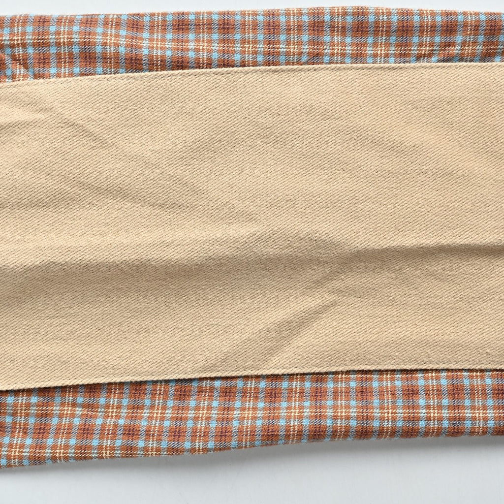 Acne Studios Panelled Check Long-Sleeve Shirt — Brown Check / Ecru