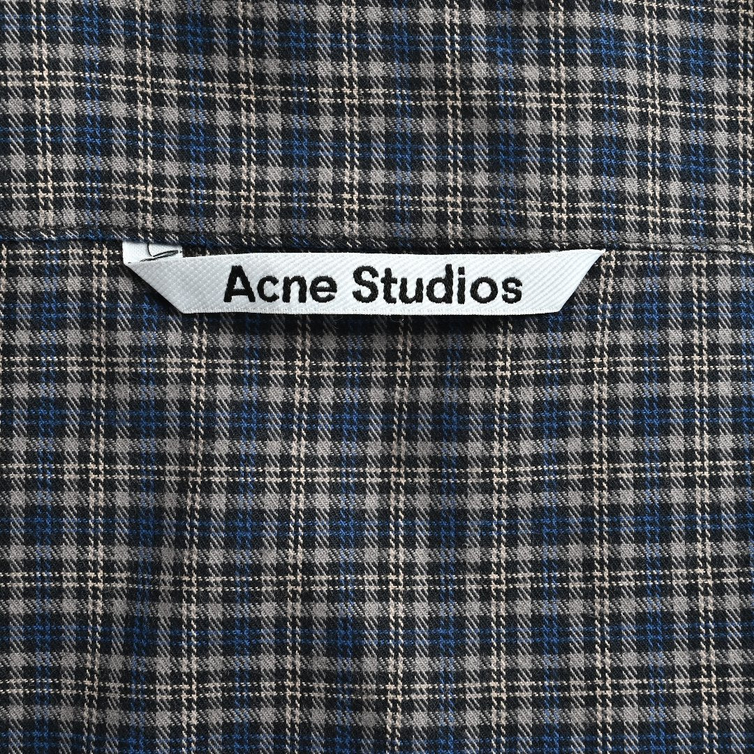 ACNE Patchwork Plaid Long-Sleeve Shirt
