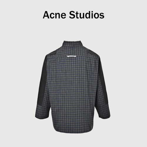 ACNE Patchwork Plaid Long-Sleeve Shirt