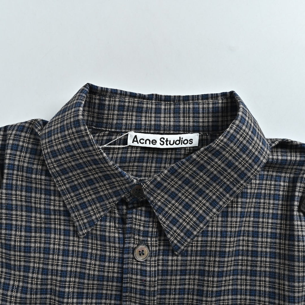 ACNE Patchwork Plaid Long-Sleeve Shirt