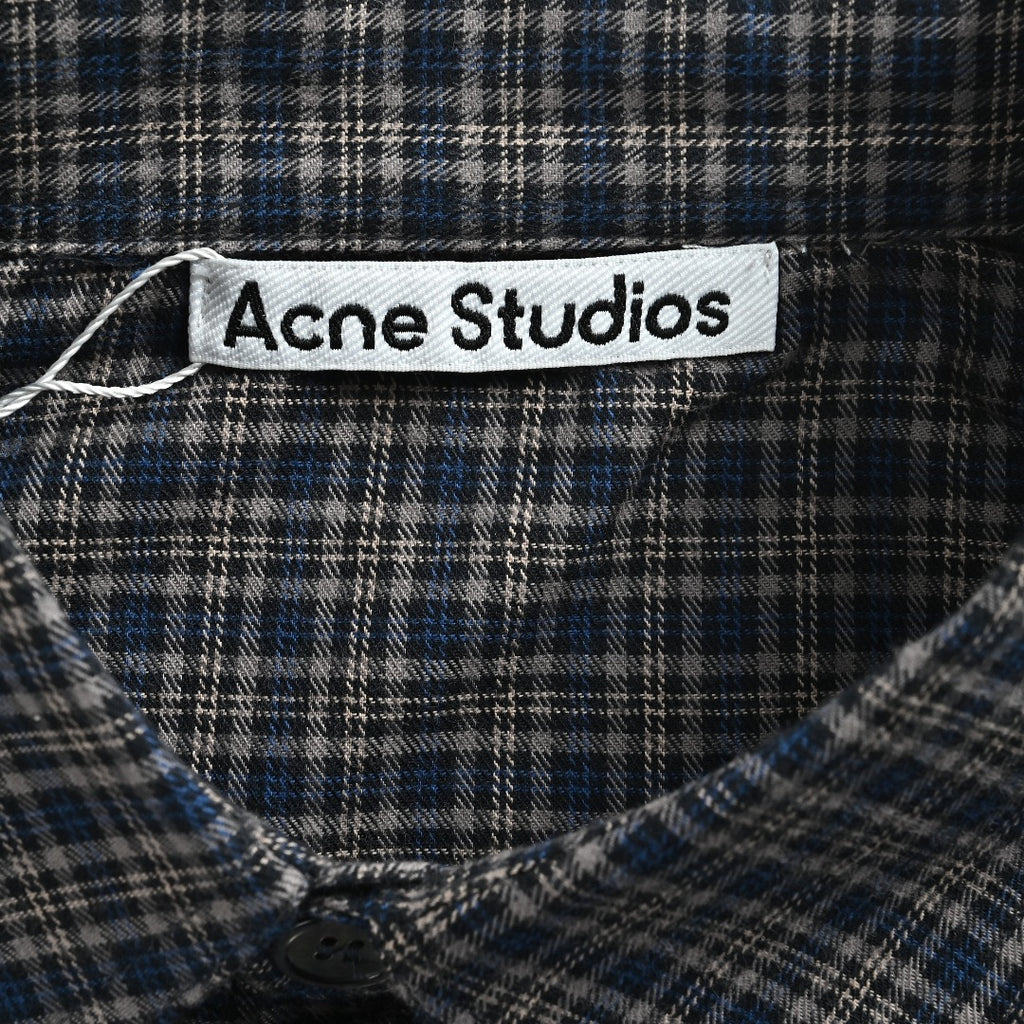 ACNE Patchwork Plaid Long-Sleeve Shirt