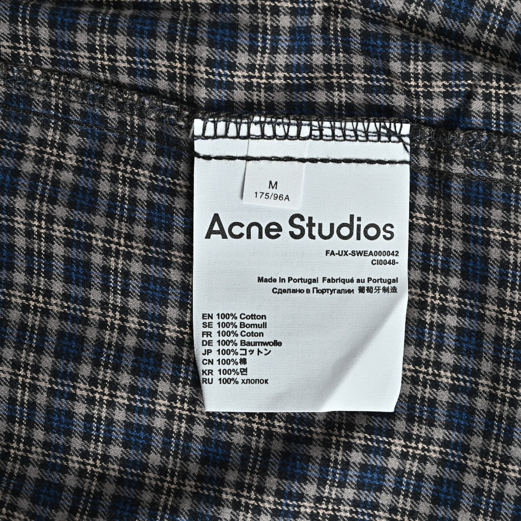 ACNE Patchwork Plaid Long-Sleeve Shirt