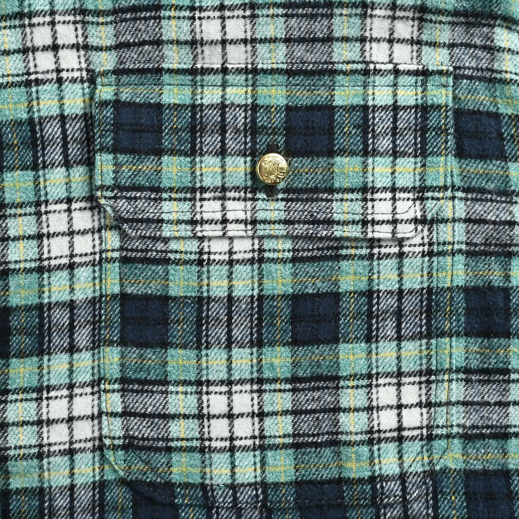 CELINE Green Plaid Flannel Long-Sleeve Shirt