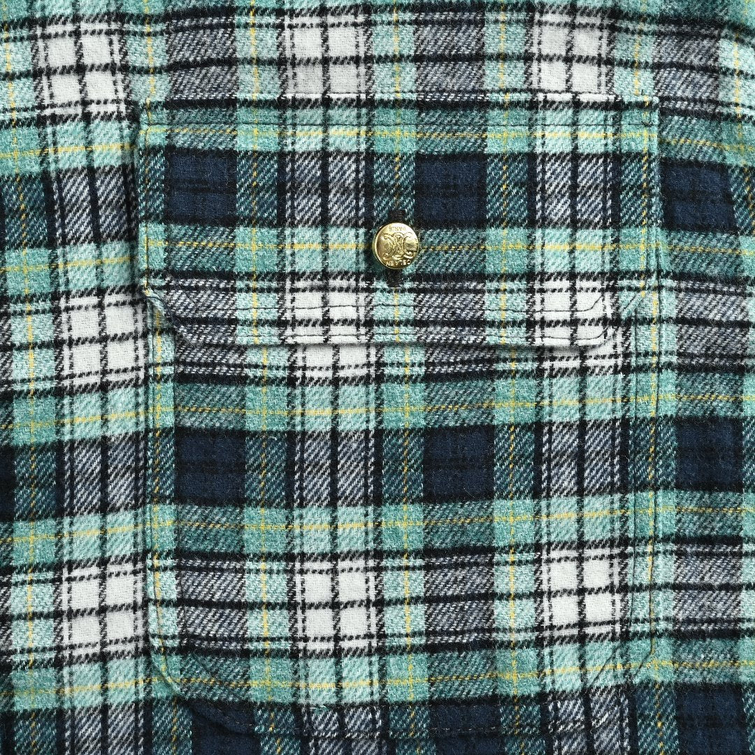 CELINE Green Plaid Flannel Long-Sleeve Shirt