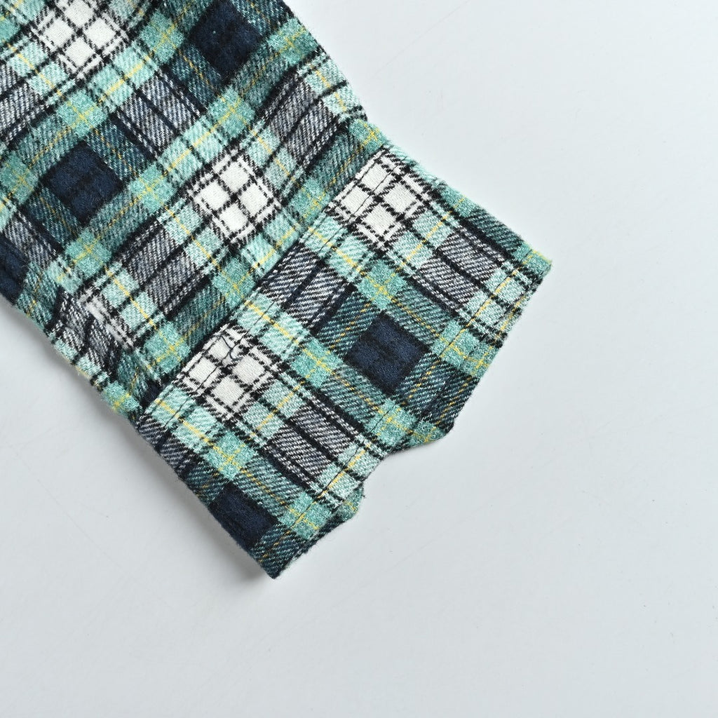 CELINE Green Plaid Flannel Long-Sleeve Shirt