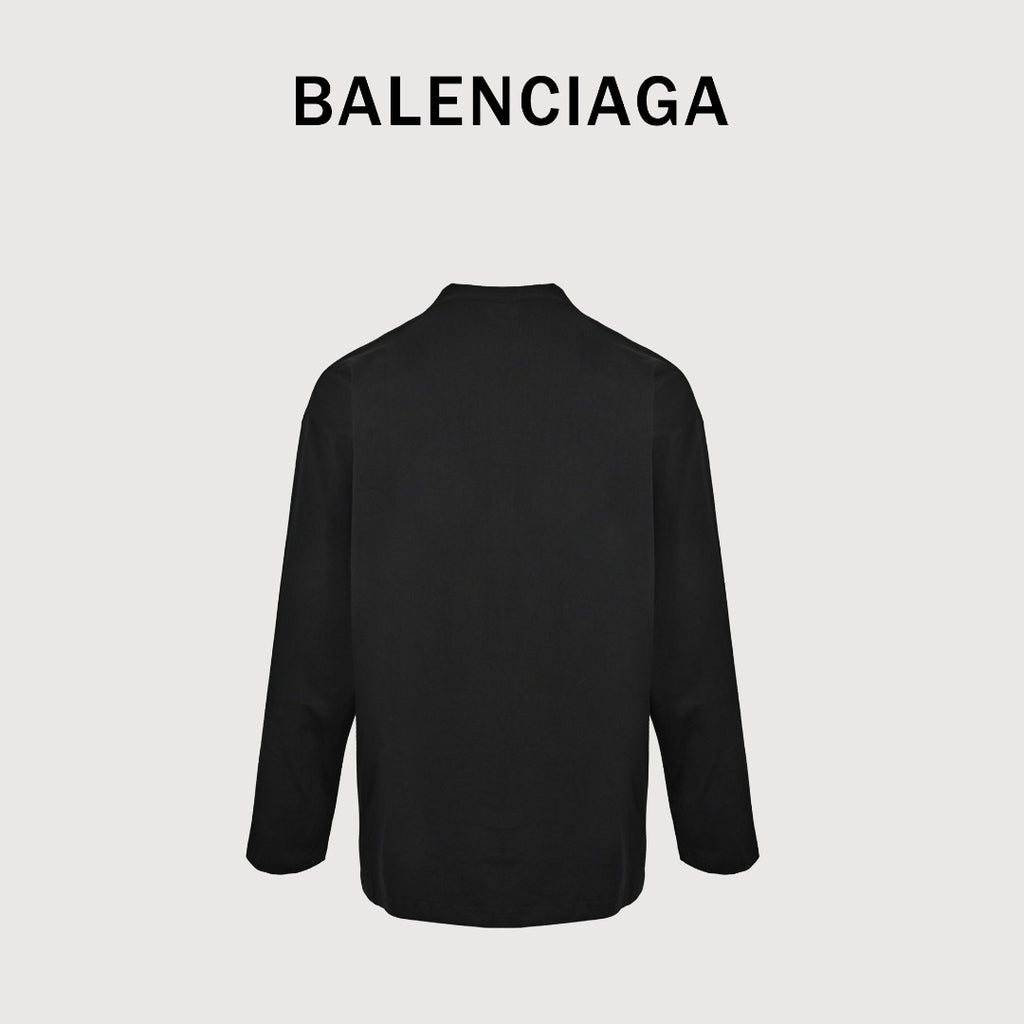 Balenciaga 26FW Tape-Effect Logo Long-Sleeve T-Shirt