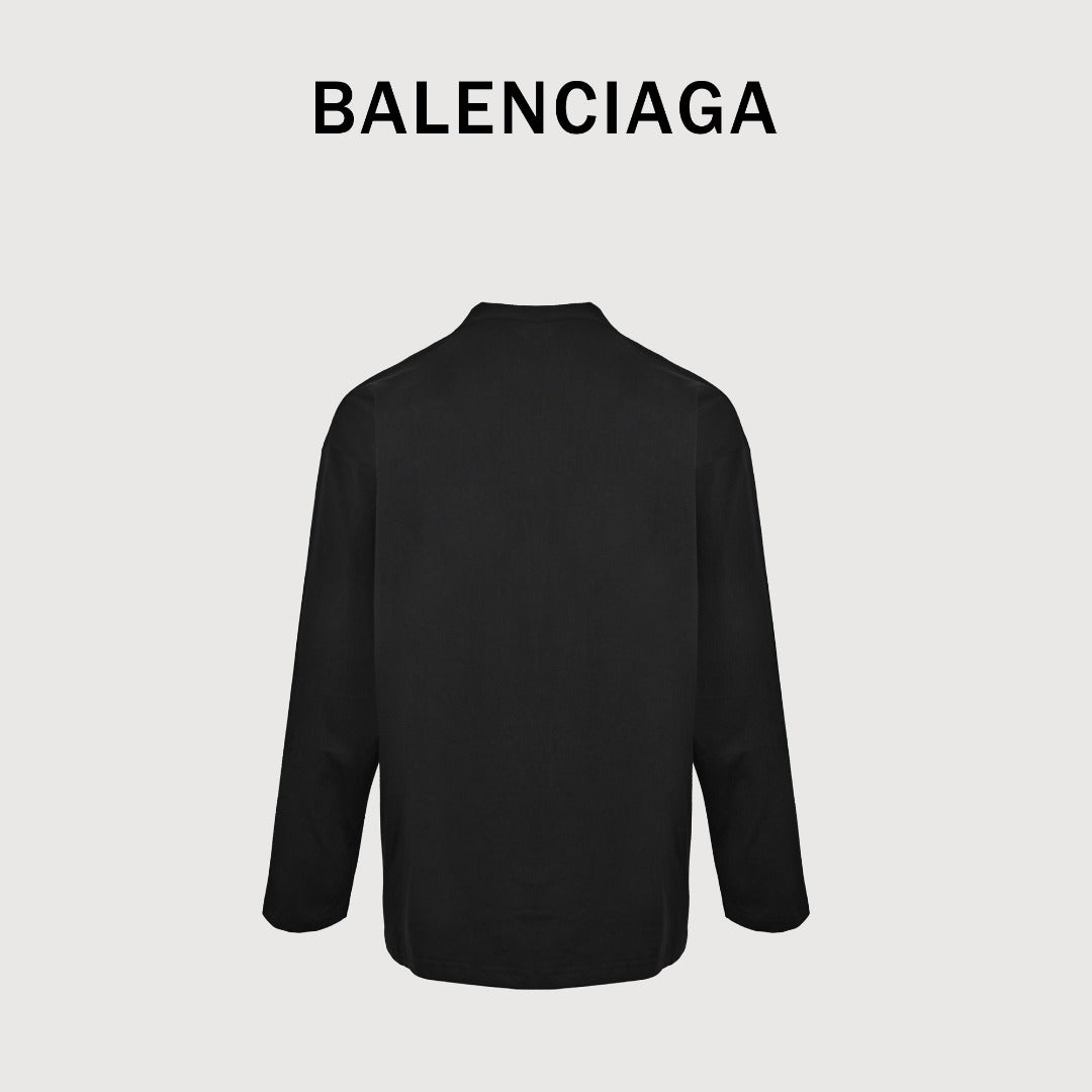 Balenciaga 26FW Tape-Effect Logo Long-Sleeve T-Shirt