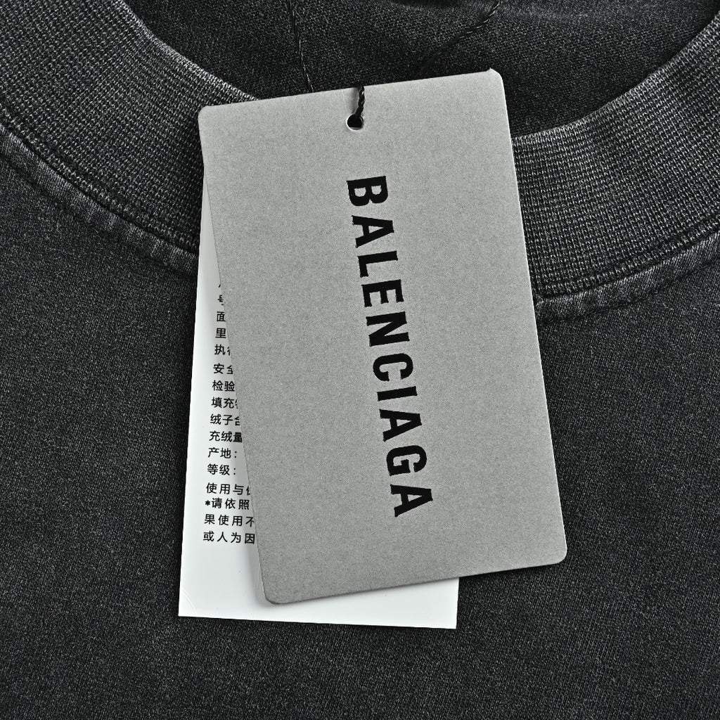 Balenciaga Blue Embroidered Logo Long-Sleeve T-Shirt