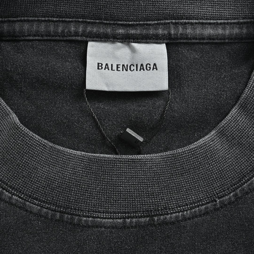Balenciaga Blue Embroidered Logo Long-Sleeve T-Shirt