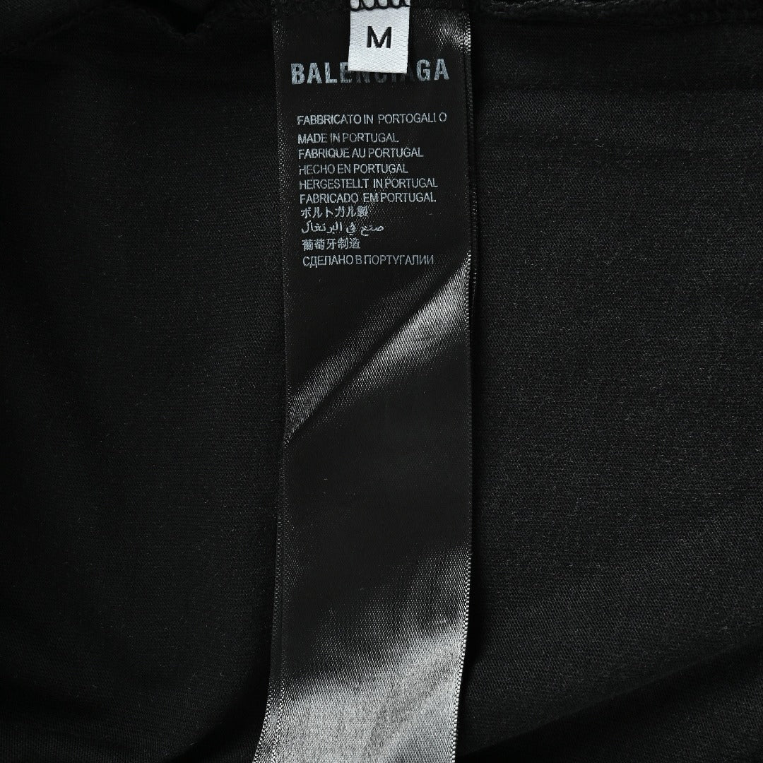 Balenciaga Blue Embroidered Logo Long-Sleeve T-Shirt