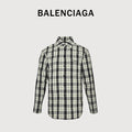 Balenciaga BLCG Embroidered Plaid Long-Sleeve Shirt