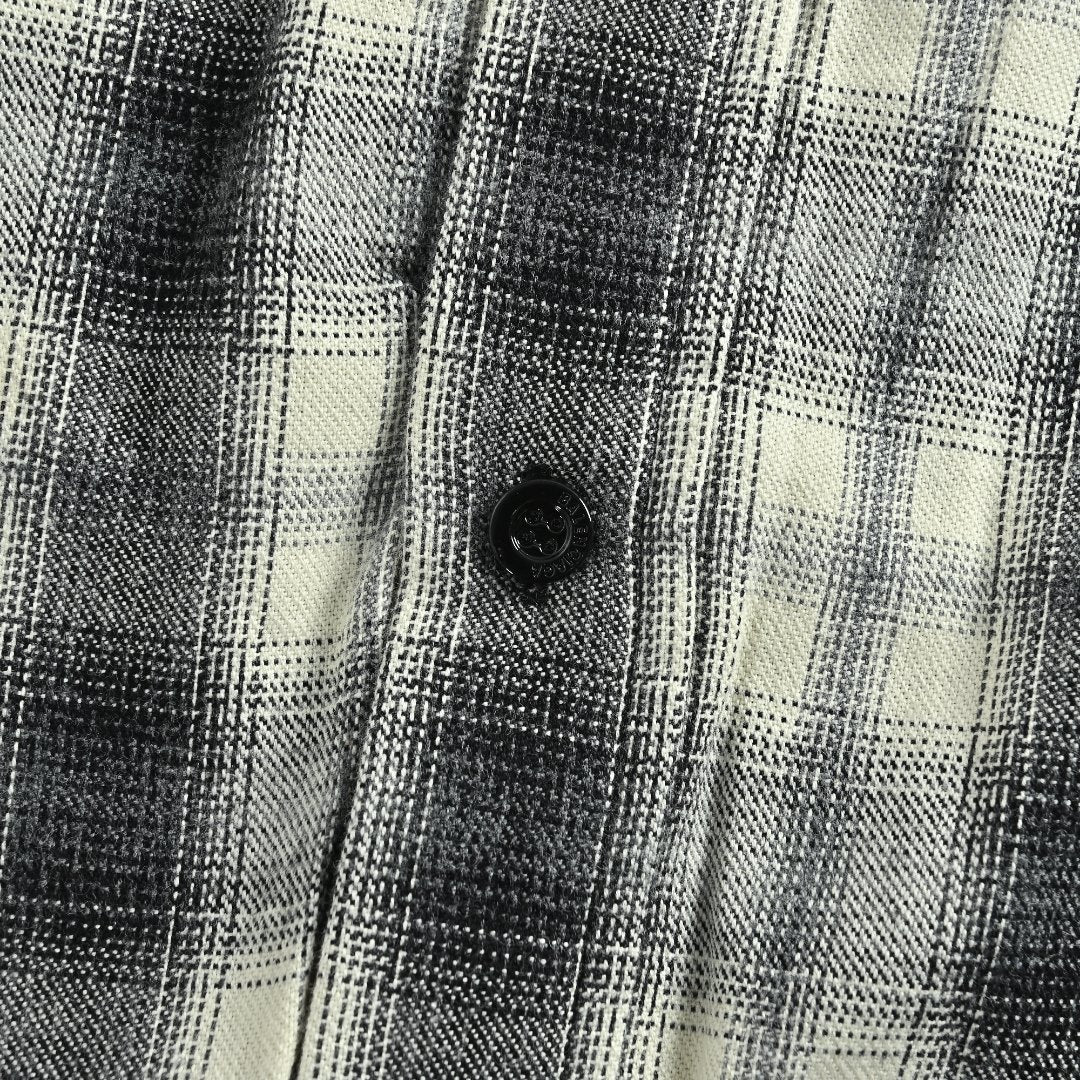 Balenciaga BLCG Embroidered Plaid Long-Sleeve Shirt