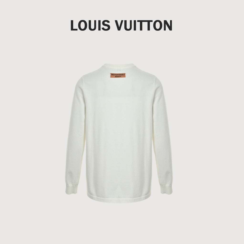 Louis Vuitton 25FW Paper Airplane Jacquard Knit Sweater