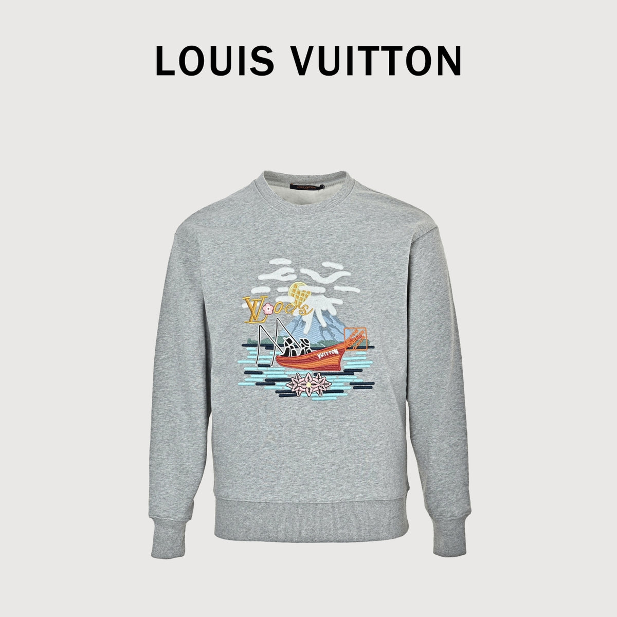 Louis Vuitton 26SS Fishing Boat Embroidered Crewneck Sweatshirt