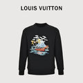 Louis Vuitton 26SS Fishing Boat Embroidered Crewneck Sweatshirt in Black