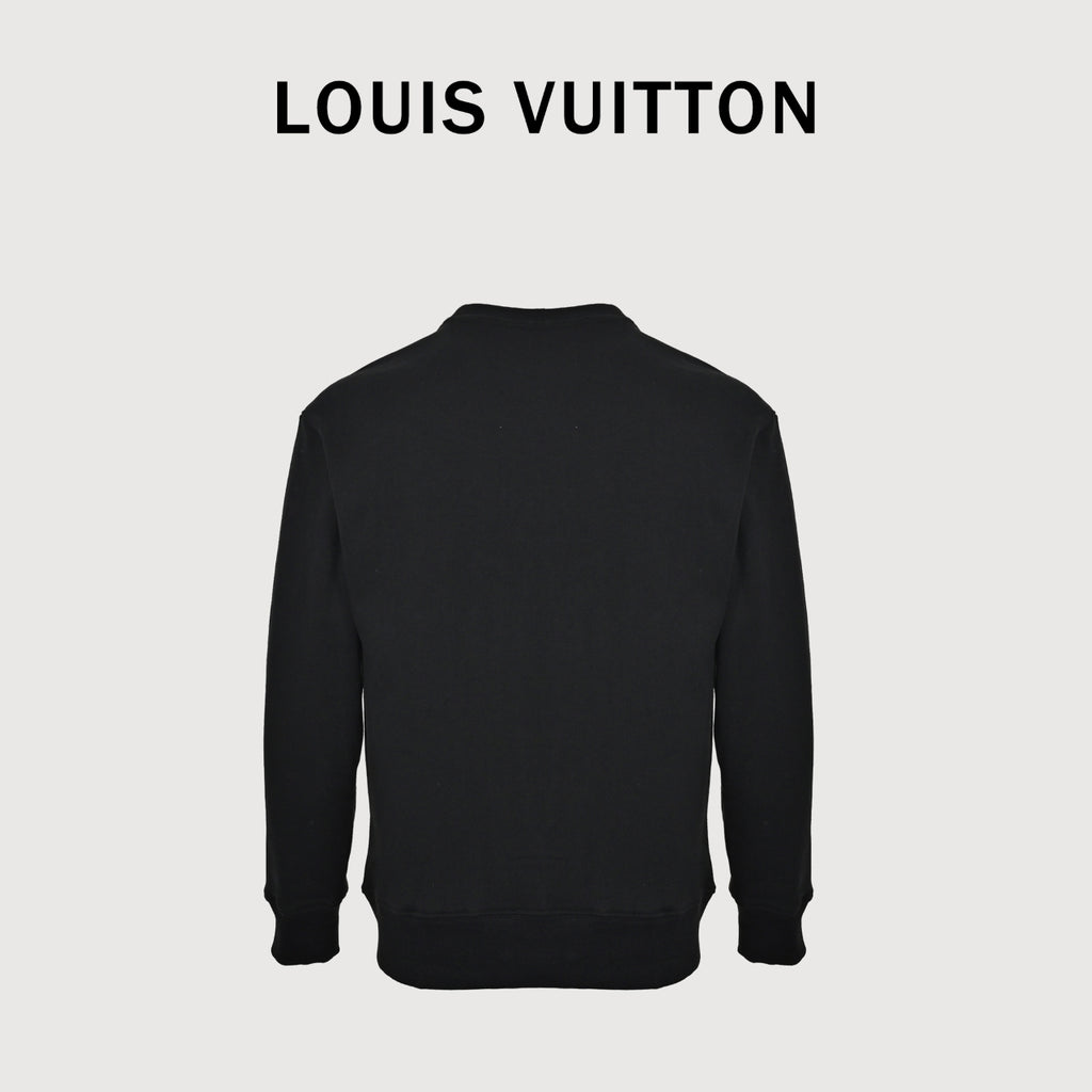 Louis Vuitton 26SS Fishing Boat Embroidered Crewneck Sweatshirt in Black