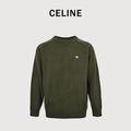 CELINE Triomphe and Terry-Embroidered Back Crewneck Sweater