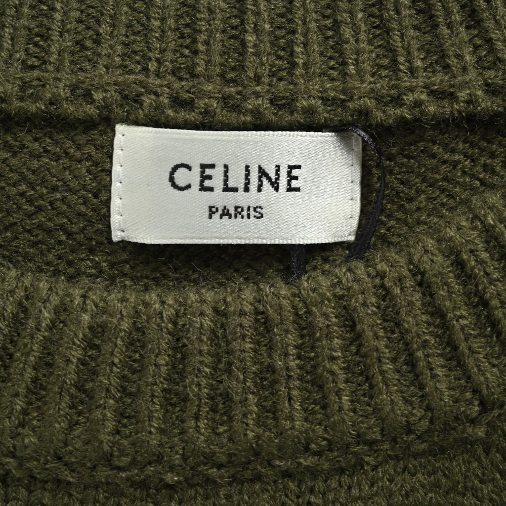 CELINE Triomphe and Terry-Embroidered Back Crewneck Sweater