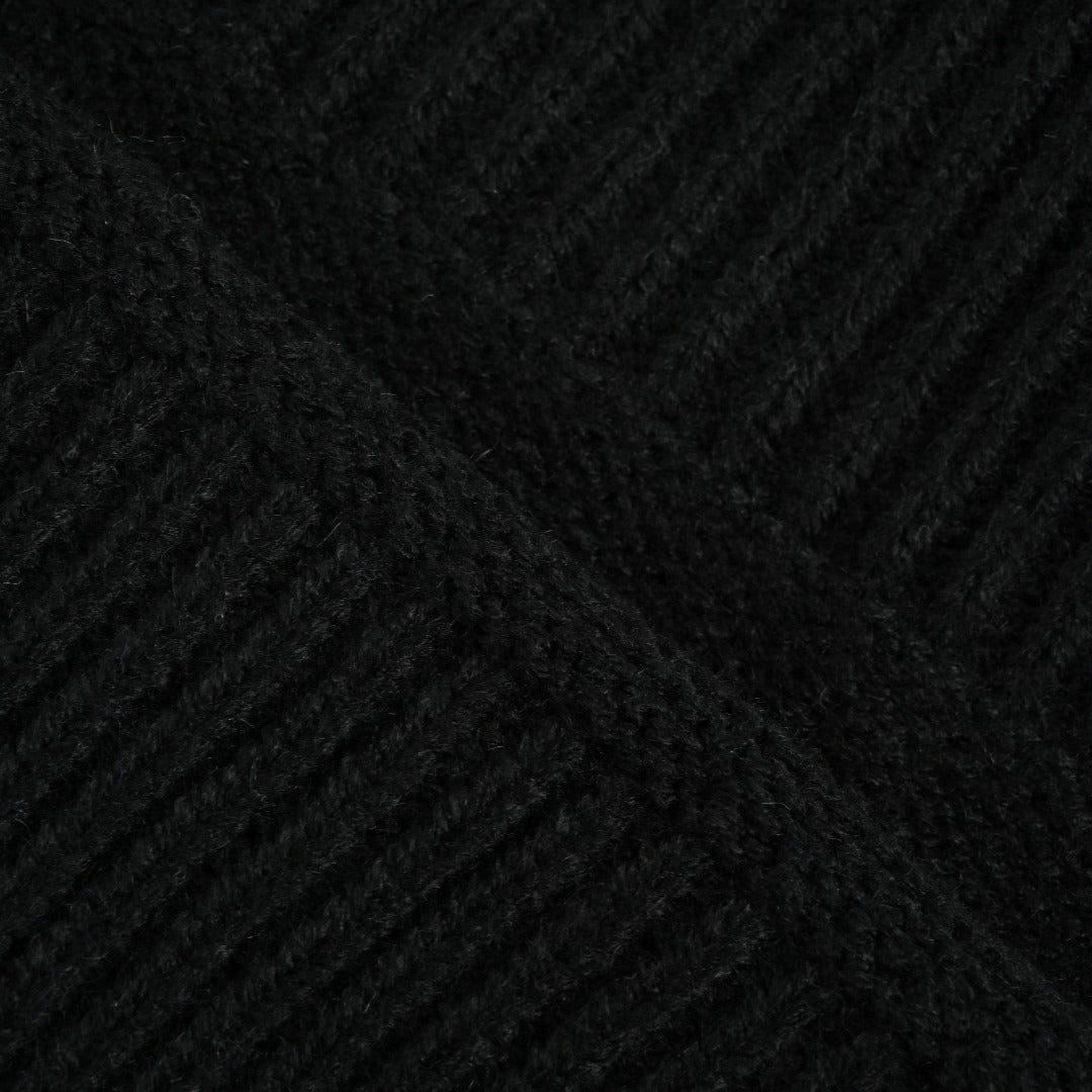 CELINE Triomphe and Terry-Embroidered Back Crewneck Sweater in Black