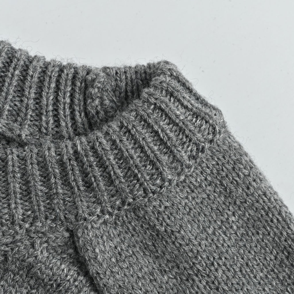 CELINE Triomphe and Terry-Embroidered Back Crewneck Sweater in Grey