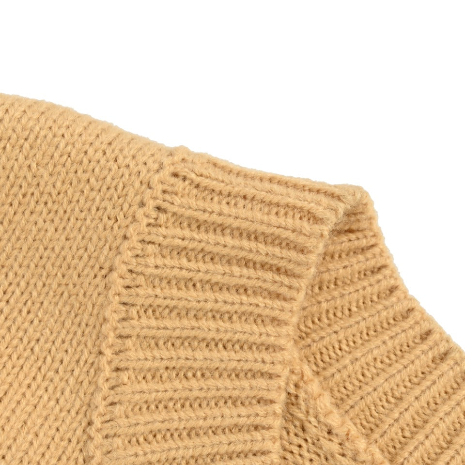 Gucci 24FW Logo Jacquard Crewneck Sweater in Camel