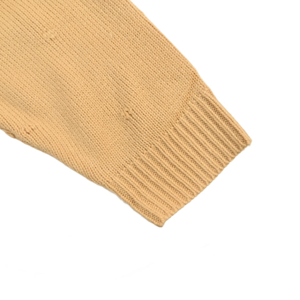 Gucci 24FW Logo Jacquard Crewneck Sweater in Camel