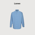 Loewe Two-Tone Embroidered Logo Shirt in Blue