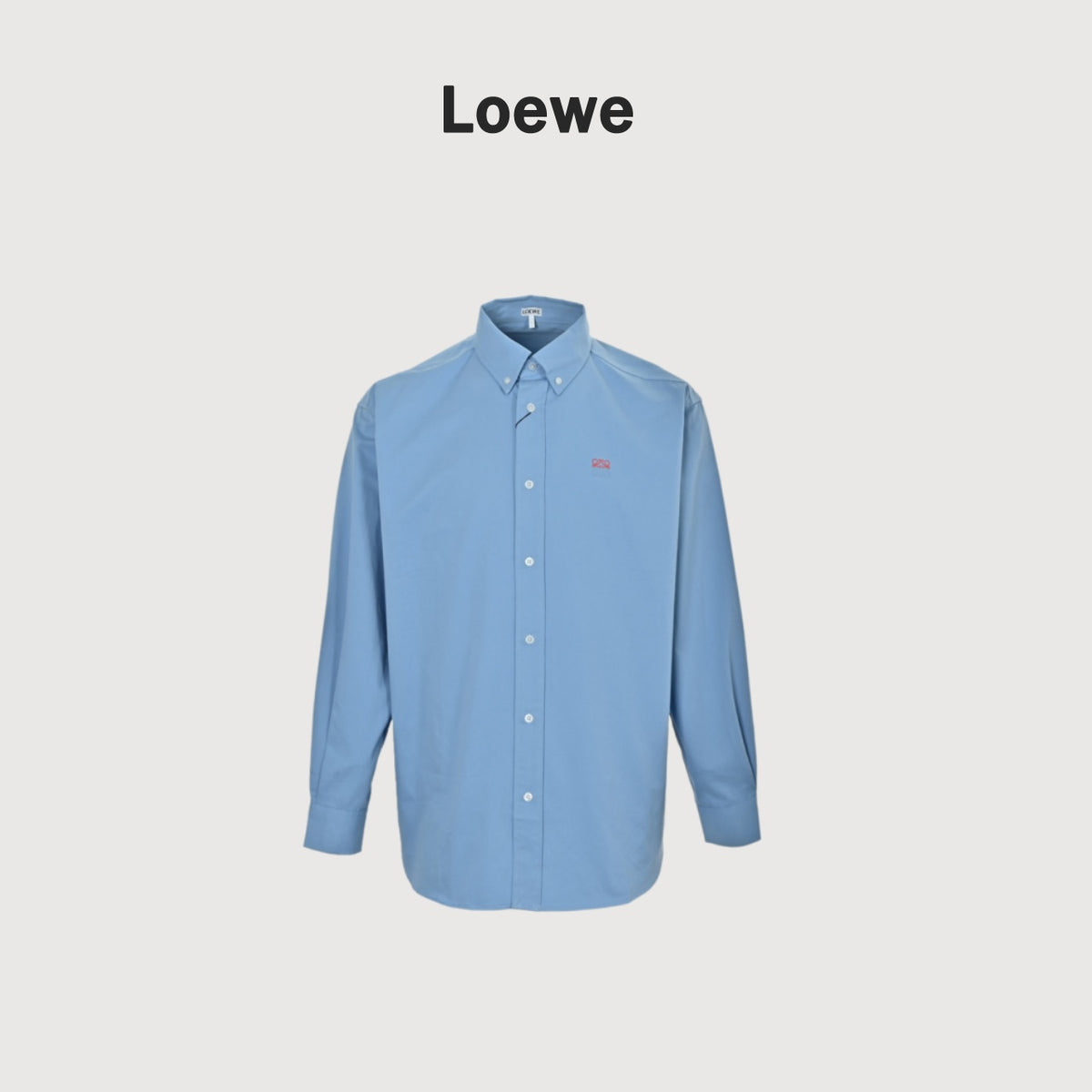 Loewe Two-Tone Embroidered Logo Shirt in Blue