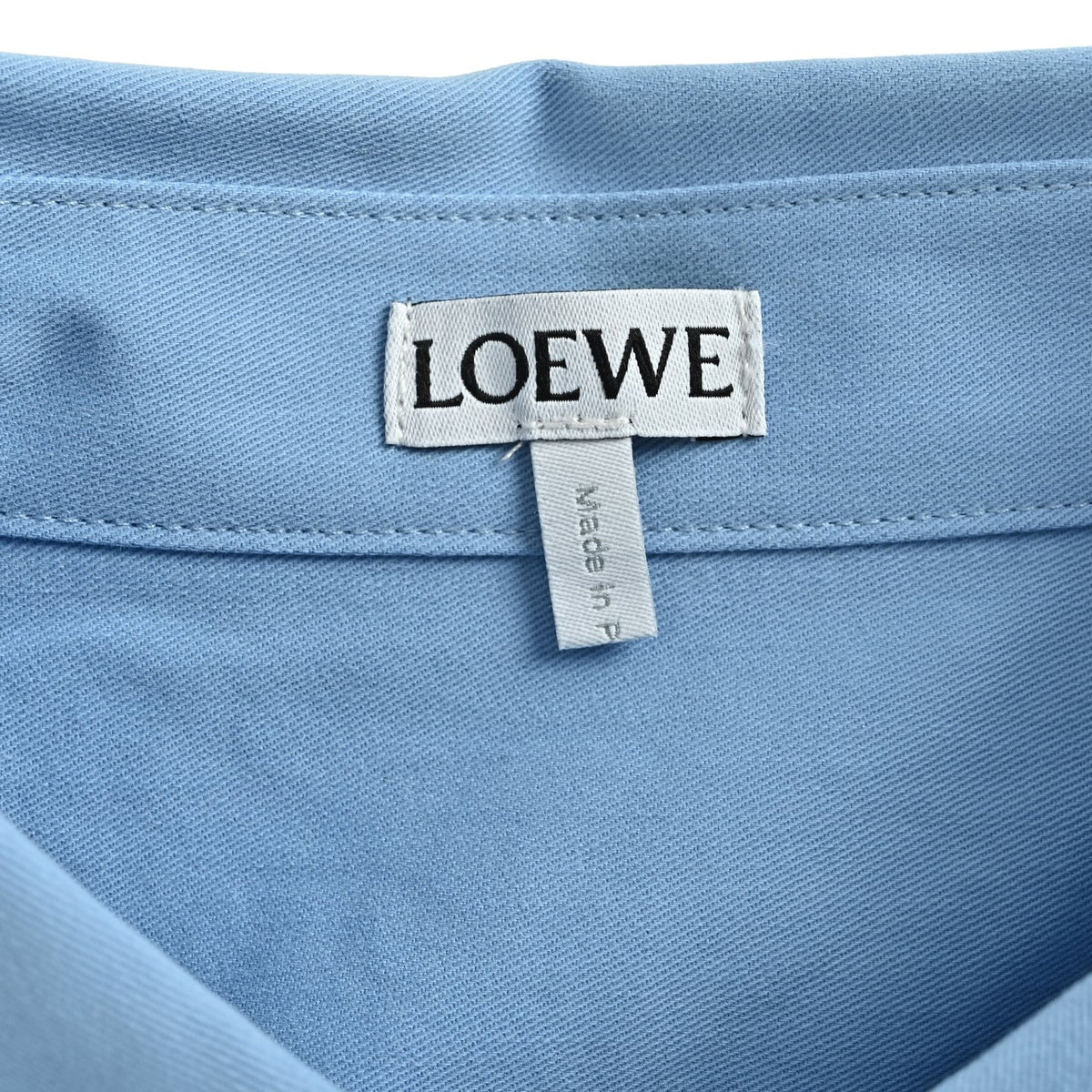 Loewe Two-Tone Embroidered Logo Shirt in Blue