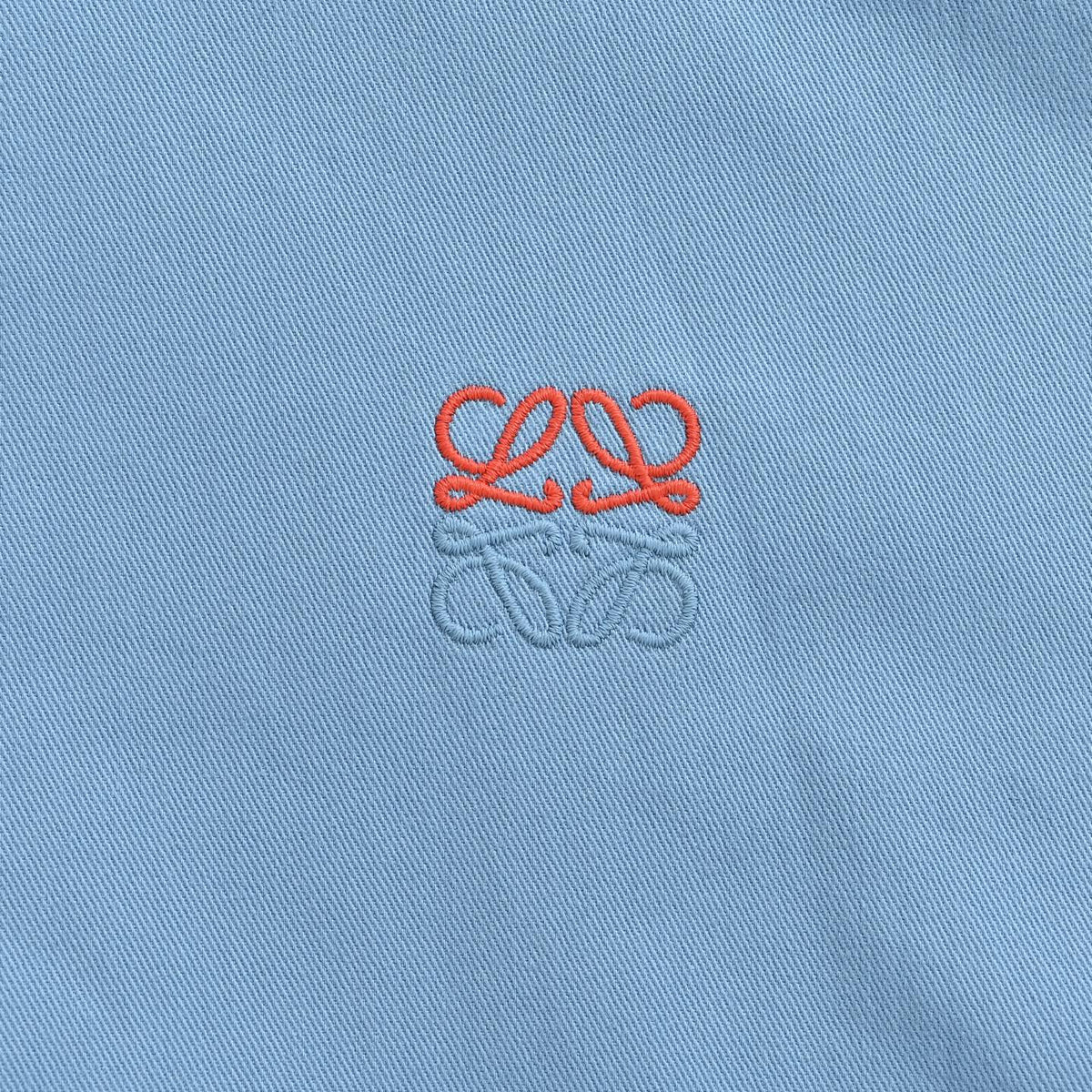 Loewe Two-Tone Embroidered Logo Shirt in Blue