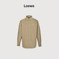 Loewe Two-Tone Embroidered Logo Shirt in Khaki