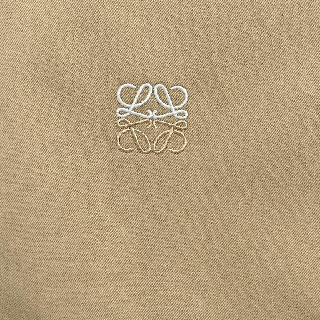 Loewe Two-Tone Embroidered Logo Shirt in Khaki