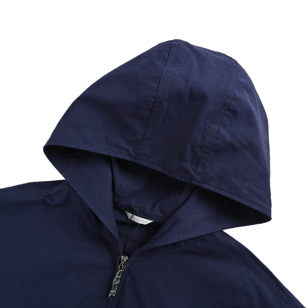 Dior 25FW Embroidered-Emblem Hooded Zip Jacket in Navy