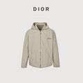 Dior 25FW Embroidered-Emblem Button-Front Shirt Jacket in Beige