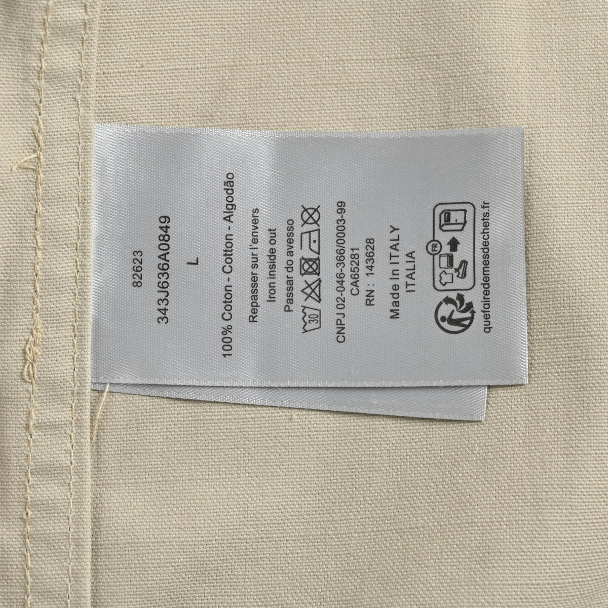 Dior 25FW Embroidered-Emblem Button-Front Shirt Jacket in Beige