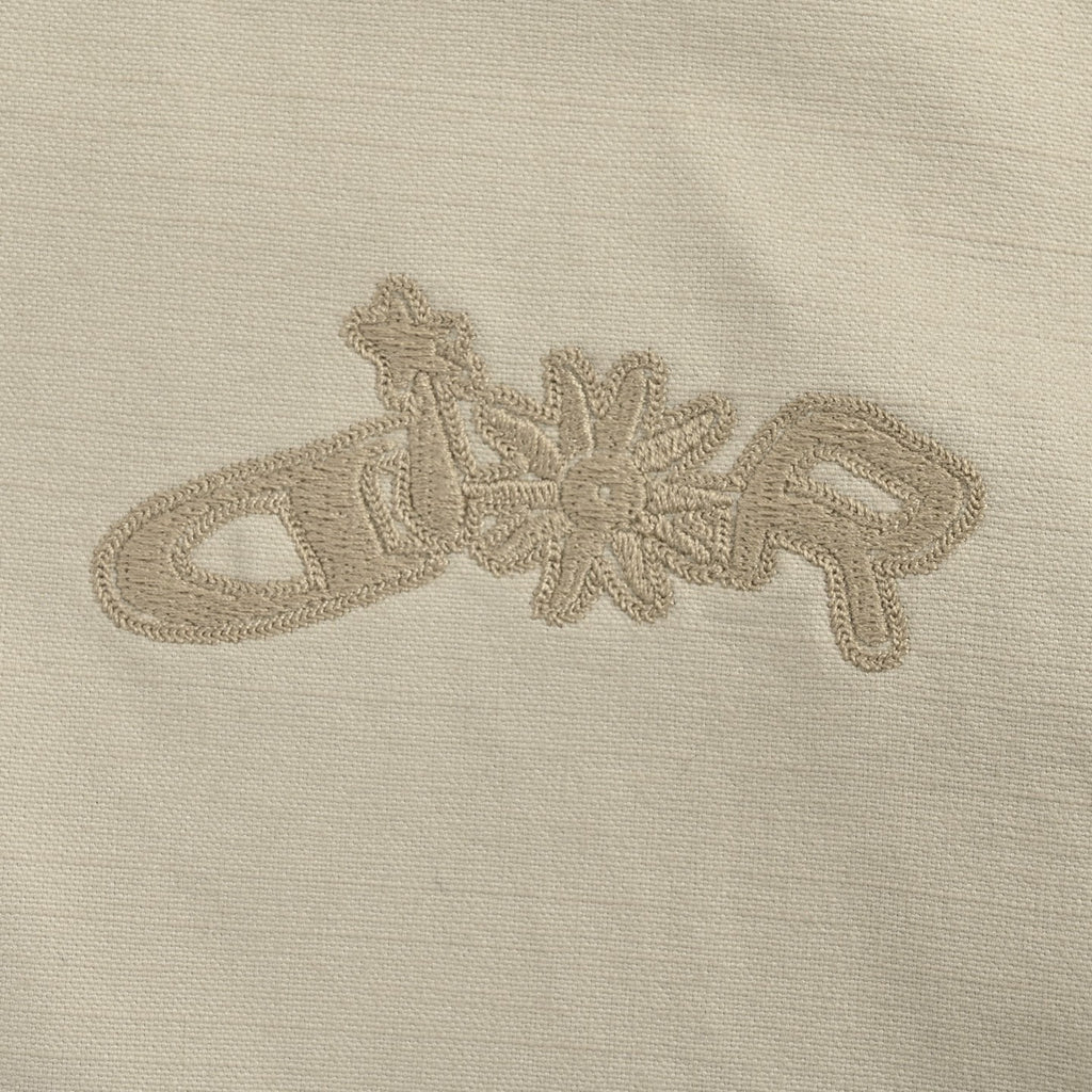 Dior 25FW Embroidered-Emblem Button-Front Shirt Jacket in Beige