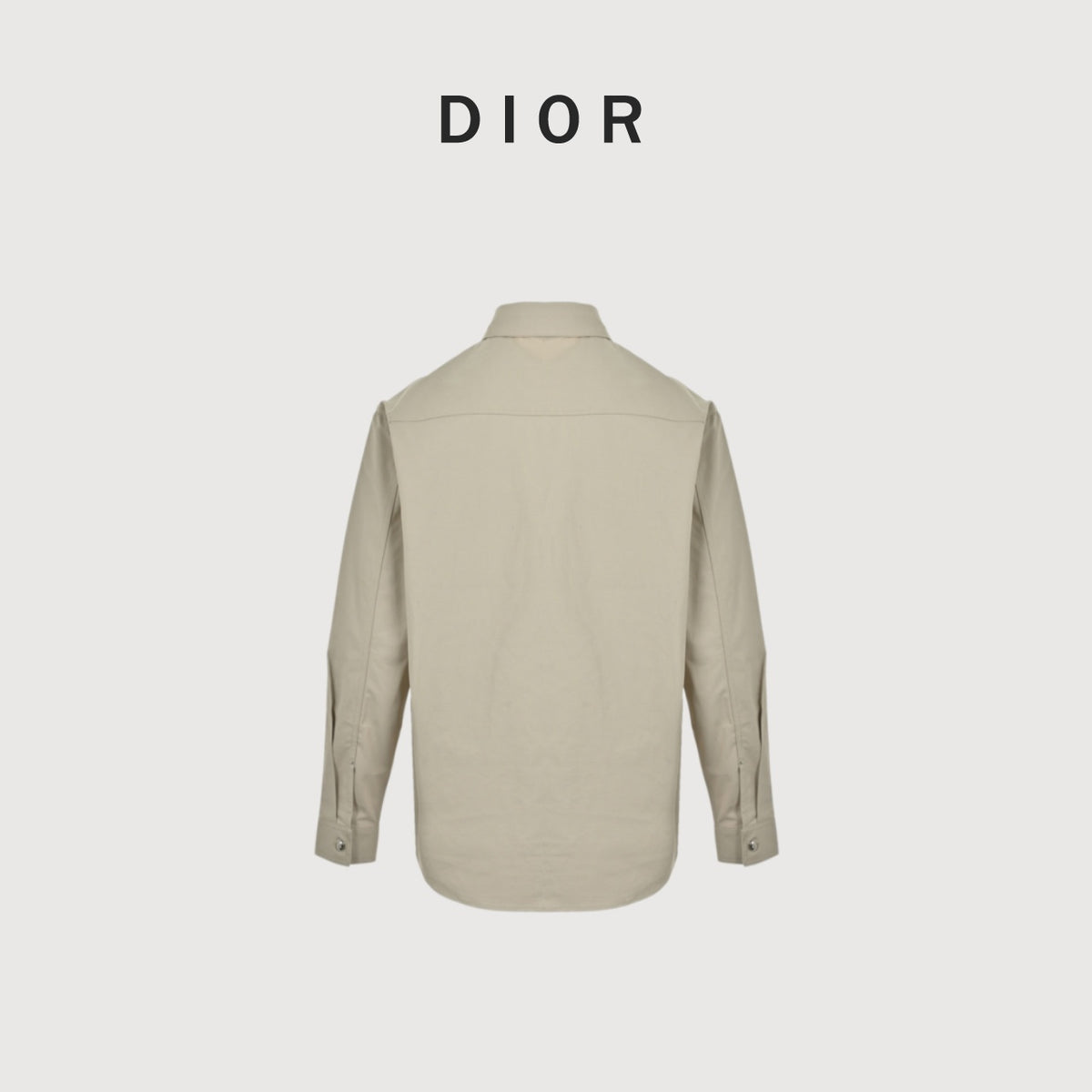 Dior 25FW Embroidered-Emblem Canvas Shirt Jacket in Beige