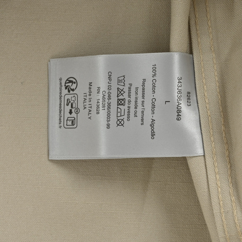 Dior 25FW Embroidered-Emblem Canvas Shirt Jacket in Beige