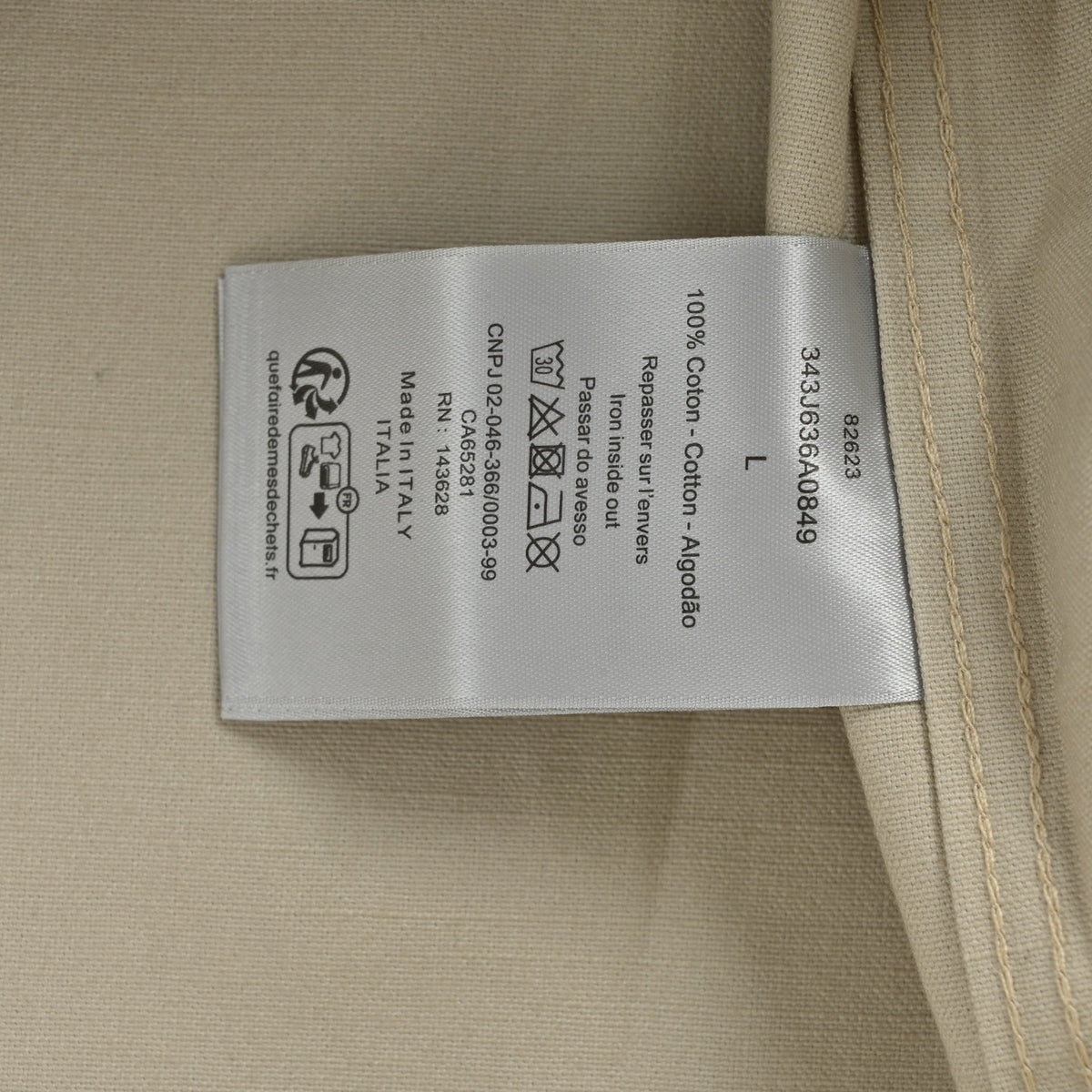 Dior 25FW Embroidered-Emblem Canvas Shirt Jacket in Beige