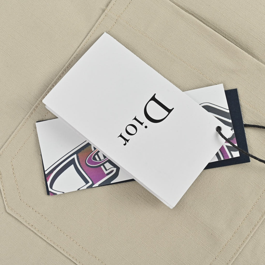 Dior 25FW Embroidered-Emblem Canvas Shirt Jacket in Beige